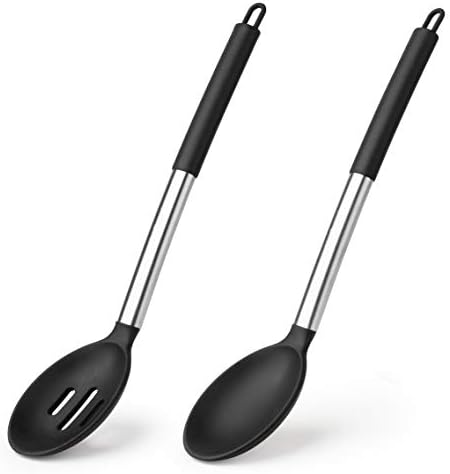 Heat-Resistant Silicone Spoon Set: Mix, Serve, Drain - UTECHPIA