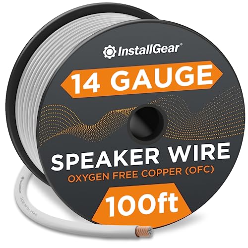 HighQuality 100ft White Speaker Wire for Outdoor, Automotive, and