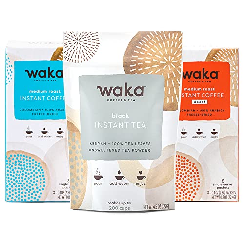 Waka's Energizing Coffee & Tea Combo Pure Black Tea, SingleServe